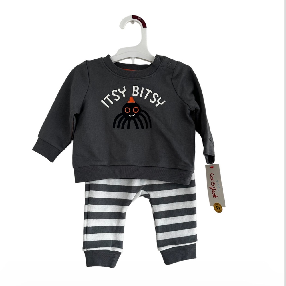NWT Baby Cat & Jack Itsy Bitsy Spider Two Piece Outfit